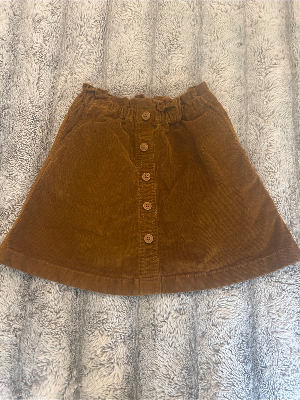 Crewcuts Girls Brown Corduroy Button Front Skirt Size 8